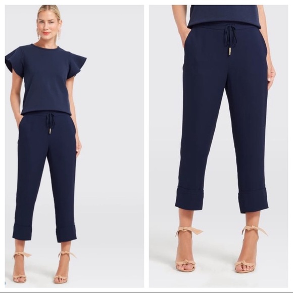 Draper James Pants - Draper James Navy Drawstring pants XS
